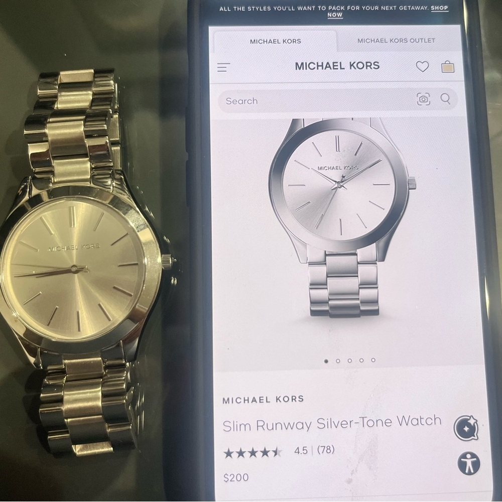 Michael Kors Slim Runway Silver Watch